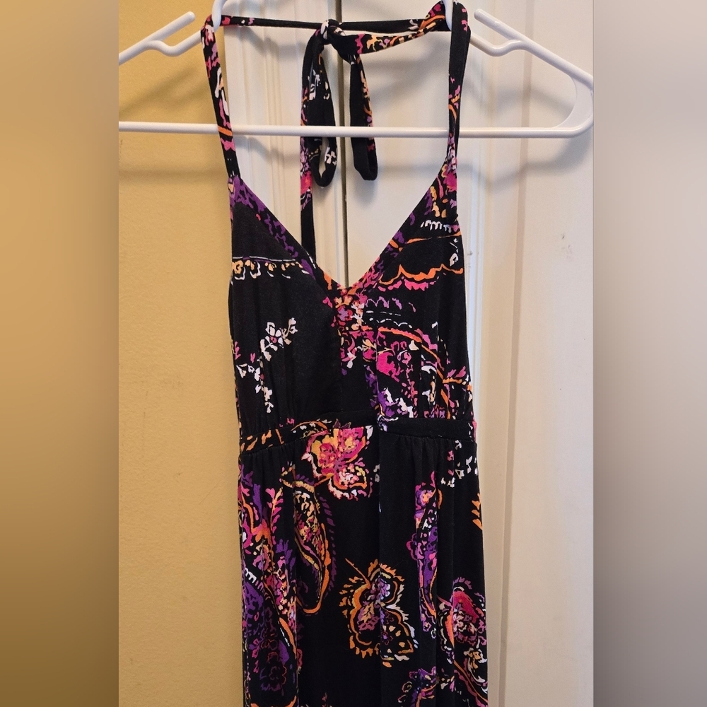 Express Womens Black and Pink Halter Maxi Sundress NWOT - Picture 2 of 4